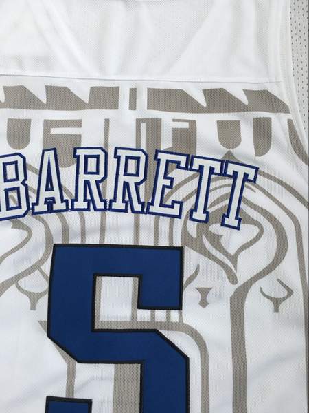 Duke Blue Devils BARRETT #5 White NCAA Basketball Jersey