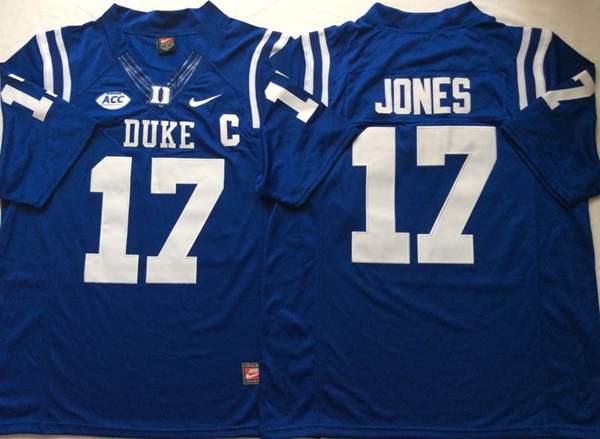 Duke Blue Devils JONES #17 Blue NCAA Football Jersey
