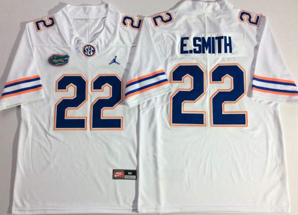 Florida Gators E.SMITH #22 White NCAA Football Jersey