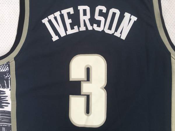 Georgetown Hoyas IVERSON #3 Dark Blue NCAA Basketball Jersey