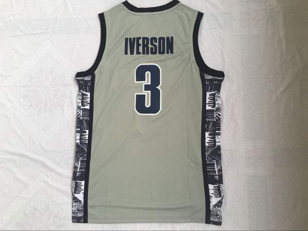 Georgetown Hoyas IVERSON #3 Grey NCAA Basketball Jersey