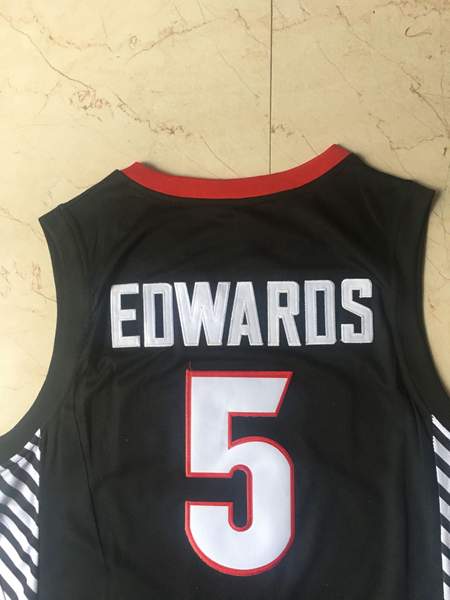 Georgia Bulldogs EDWAROS #5 Black NCAA Basketball Jersey