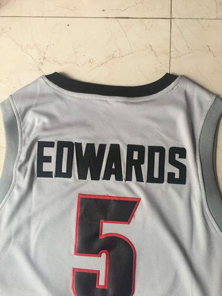 Georgia Bulldogs EDWAROS #5 Grey NCAA Basketball Jersey