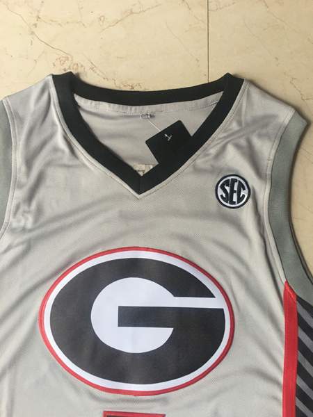 Georgia Bulldogs EDWAROS #5 Grey NCAA Basketball Jersey