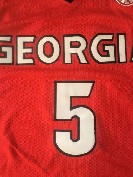 Georgia Bulldogs EDWAROS #5 Red NCAA Basketball Jersey