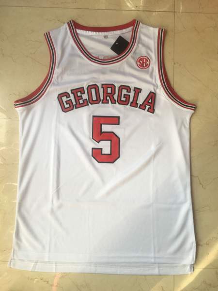 Georgia Bulldogs EDWAROS #5 White NCAA Basketball Jersey