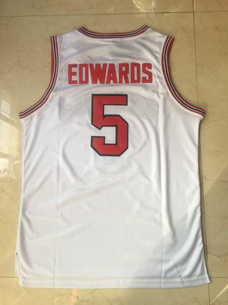 Georgia Bulldogs EDWAROS #5 White NCAA Basketball Jersey