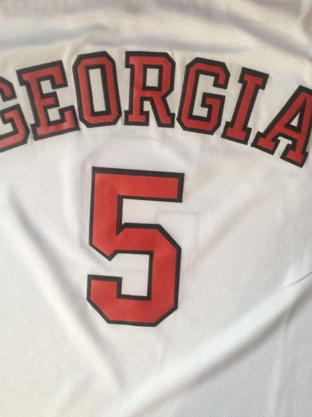 Georgia Bulldogs EDWAROS #5 White NCAA Basketball Jersey