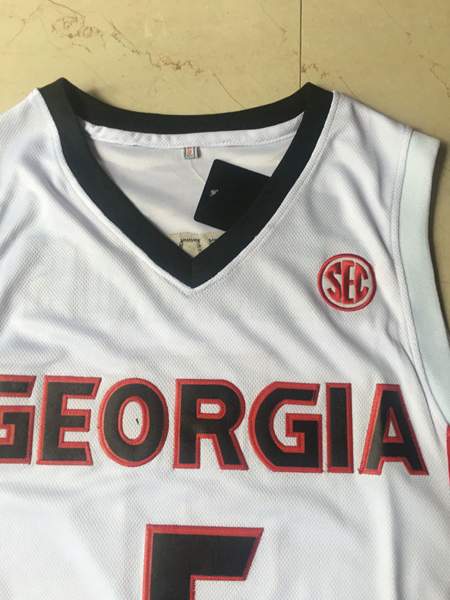 Georgia Bulldogs EDWAROS #5 White NCAA Basketball Jersey 02