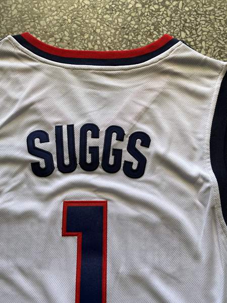 Gonzaga Bulldogs SUGGS #1 White NCAA Basketball Jersey