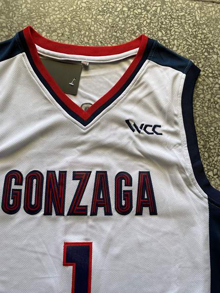 Gonzaga Bulldogs SUGGS #1 White NCAA Basketball Jersey