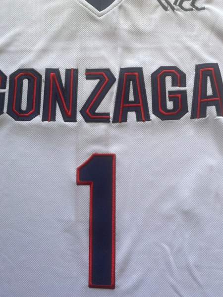 Gonzaga Bulldogs SUGGS #1 White NCAA Basketball Jersey 02