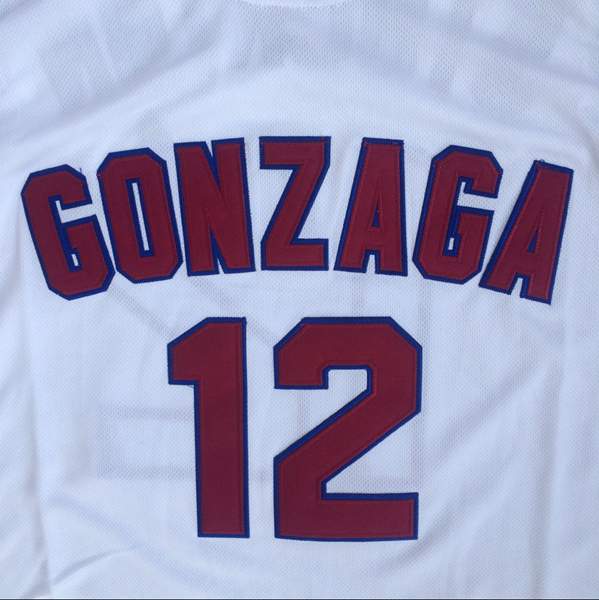 Gonzaga Bulldogs STOCKTON #12 White NCAA Basketball Jersey