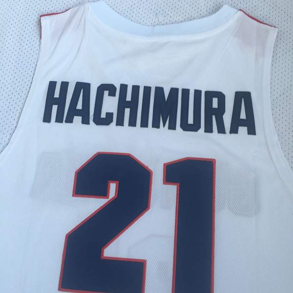 Gonzaga Bulldogs HACHIMURA #21 White NCAA Basketball Jersey