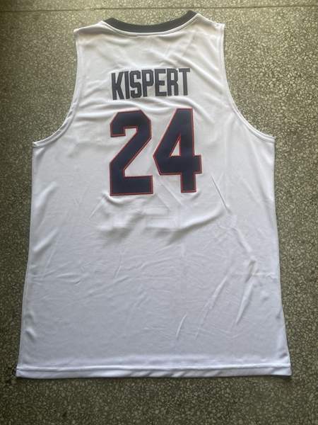 Gonzaga Bulldogs KISPERT #24 White NCAA Basketball Jersey 02