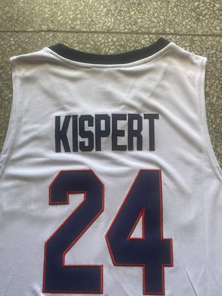 Gonzaga Bulldogs KISPERT #24 White NCAA Basketball Jersey 02