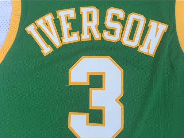 Bethel IVERSON #3 Green Basketball Jersey