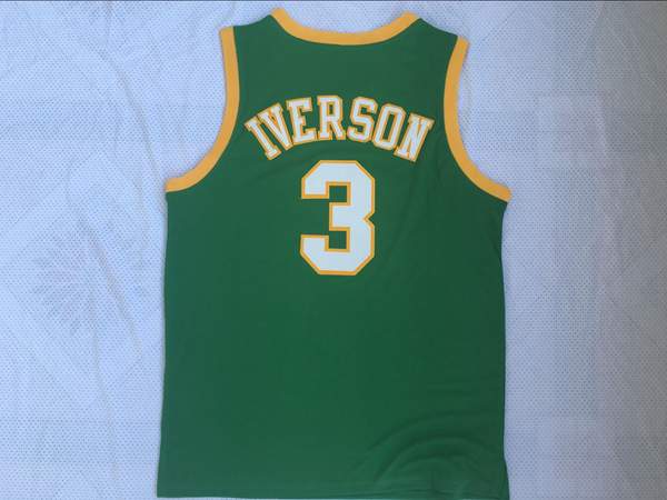 Bethel IVERSON #3 Green Basketball Jersey