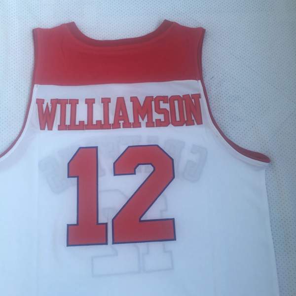 Griffins WILLIAMSON #12 White Basketball Jersey