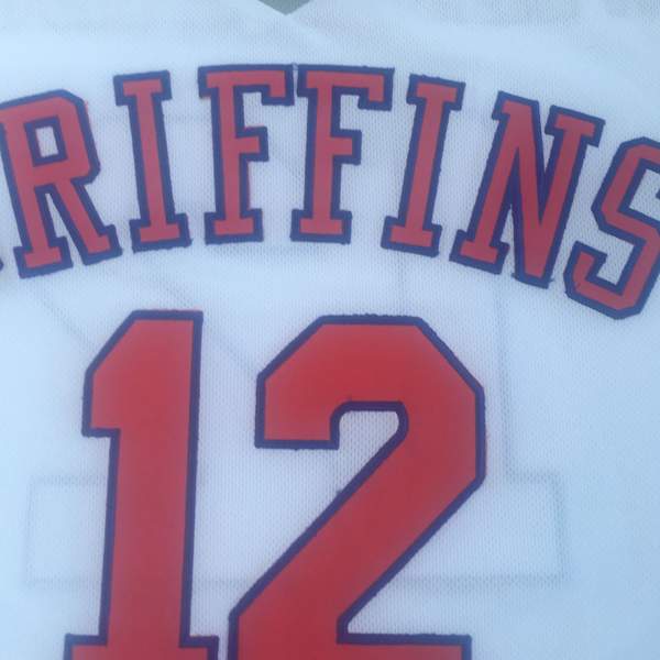 Griffins WILLIAMSON #12 White Basketball Jersey