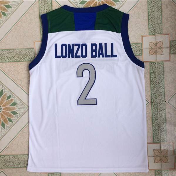 Huskies LONZO BALL #2 White Basketball Jersey