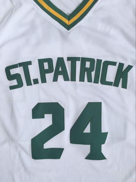 ST.Patrick IRVING #24 White Basketball Jersey