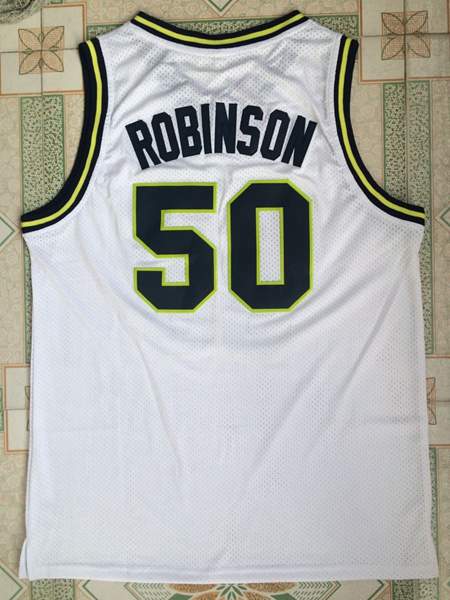 NAVY ROBINSON #50 White Basketball Jersey