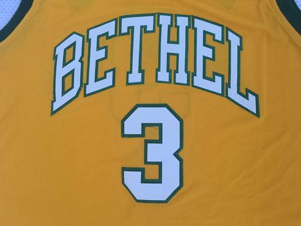 Bethel IVERSON #3 Yellow Basketball Jersey