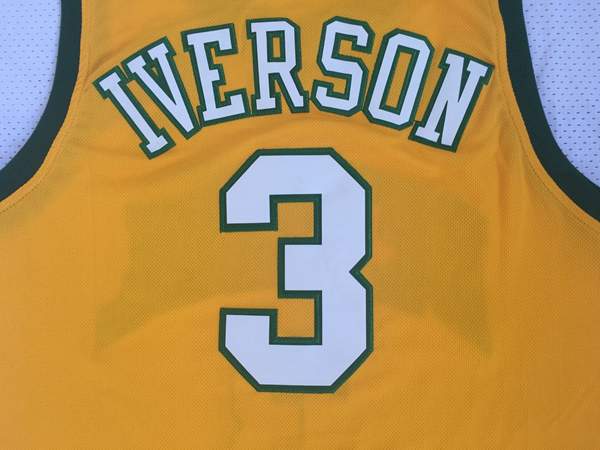 Bethel IVERSON #3 Yellow Basketball Jersey