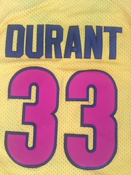 Oak Hill DURANT #33 Yellow Basketball Jersey