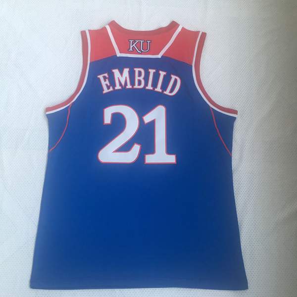 Kansas Jayhawks EMBIID #21 Blue NCAA Basketball Jersey