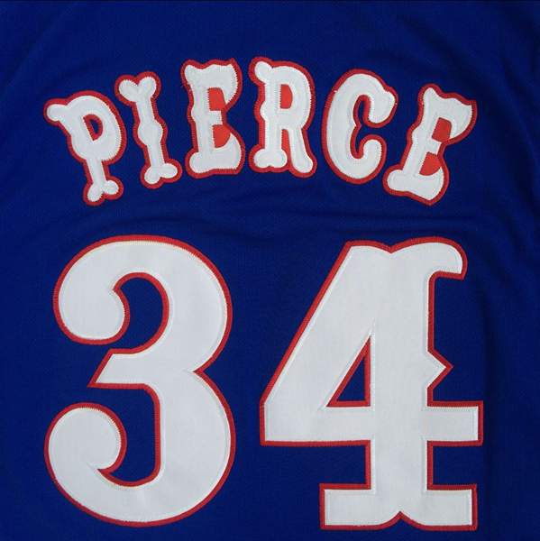 Kansas Jayhawks PIERCE #34 Blue NCAA Basketball Jersey