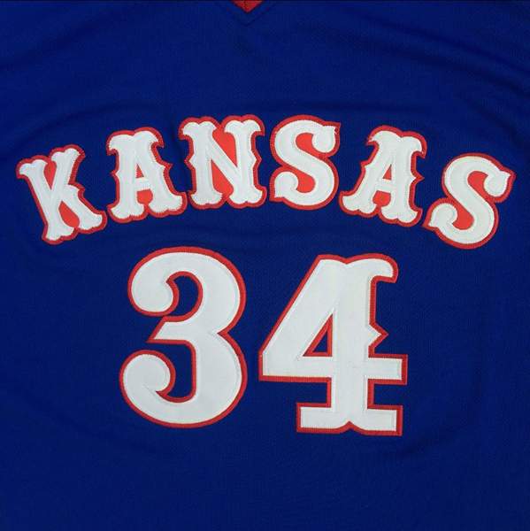 Kansas Jayhawks PIERCE #34 Blue NCAA Basketball Jersey