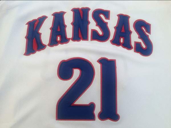 Kansas Jayhawks EMBIID #21 White NCAA Basketball Jersey