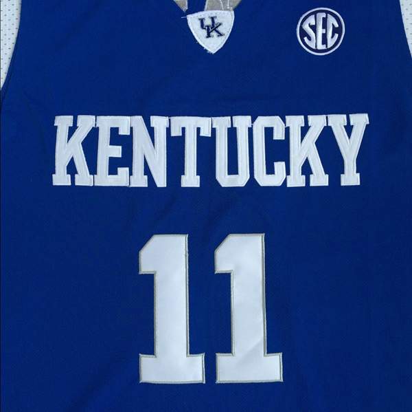 Kentucky Wildcats WALL #11 Blue NCAA Basketball Jersey