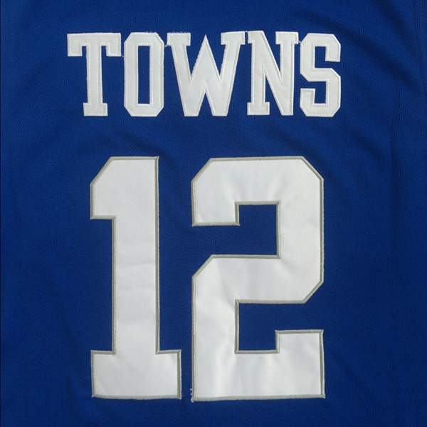 Kentucky Wildcats TOWNS #12 Blue NCAA Basketball Jersey