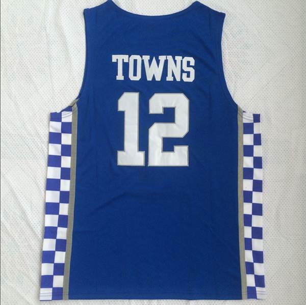 Kentucky Wildcats TOWNS #12 Blue NCAA Basketball Jersey