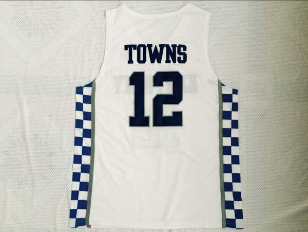 Kentucky Wildcats TOWNS #12 White NCAA Basketball Jersey