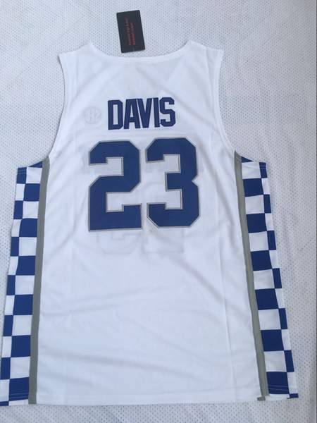 Kentucky Wildcats DAVIS #23 White NCAA Basketball Jersey