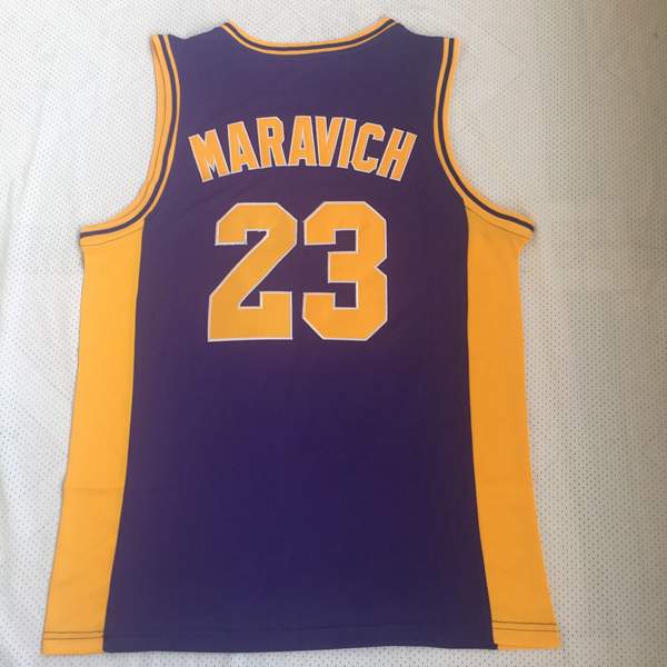 LSU Tigers MARAVICH #23 Purple NCAA Basketball Jersey