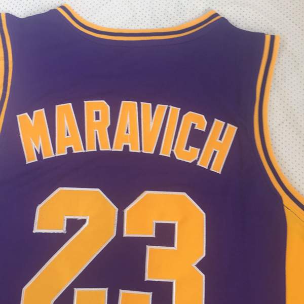 LSU Tigers MARAVICH #23 Purple NCAA Basketball Jersey