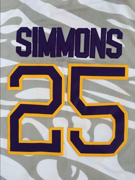 LSU Tigers SIMMONS #25 White NCAA Basketball Jersey