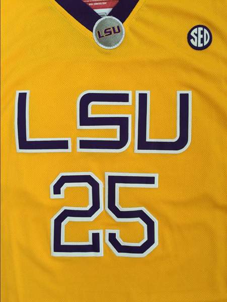 LSU Tigers SIMMONS #25 Yellow NCAA Basketball Jersey