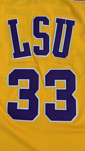 LSU Tigers ONEAL #33 Yellow NCAA Basketball Jersey