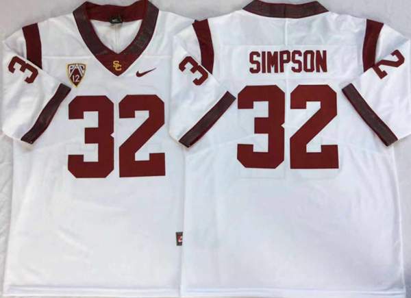 LSU Tigers SIMPSON #32 White NCAA Football Jersey