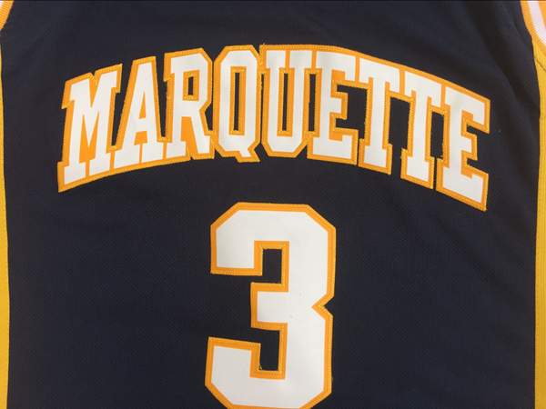 Marquette Golden Eagles WADE #3 Black NCAA Basketball Jersey