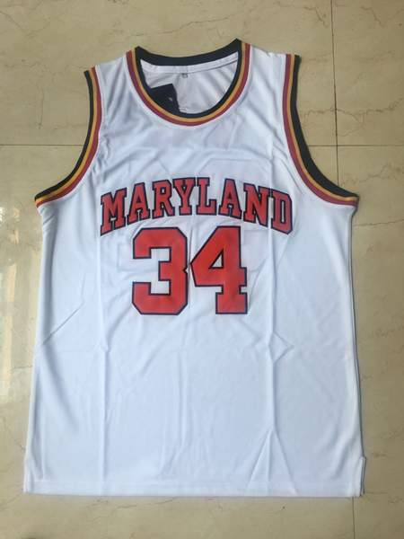 Maryland Terrapins BIAS #34 White NCAA Basketball Jersey