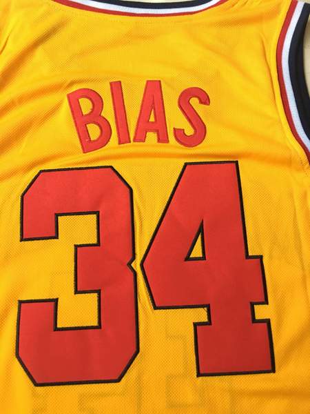 Maryland Terrapins BIAS #34 Yellow NCAA Basketball Jersey