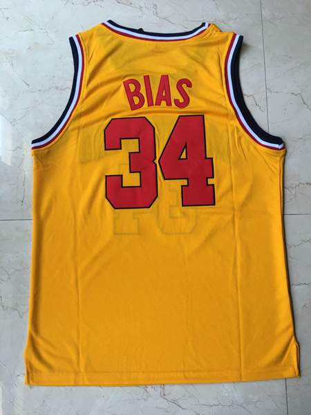 Maryland Terrapins BIAS #34 Yellow NCAA Basketball Jersey