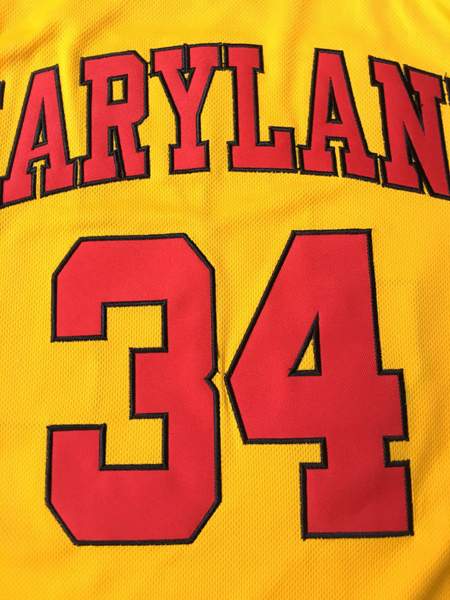 Maryland Terrapins BIAS #34 Yellow NCAA Basketball Jersey